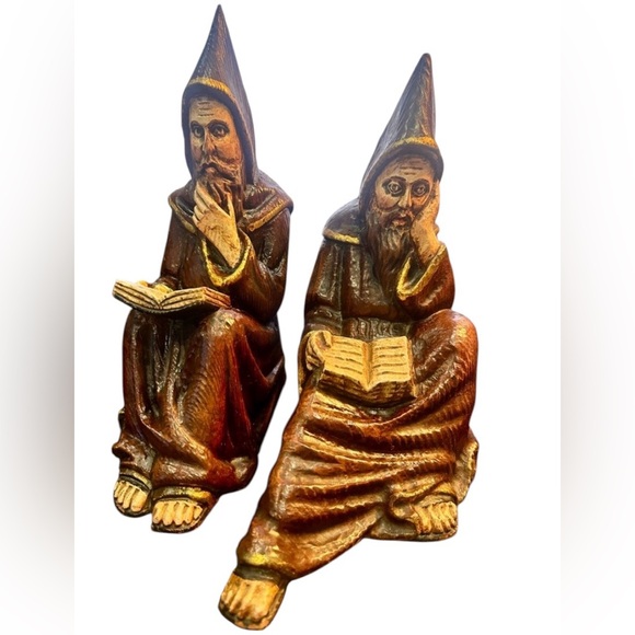 Vintage bookends  10” Studious monks set - Picture 2 of 16